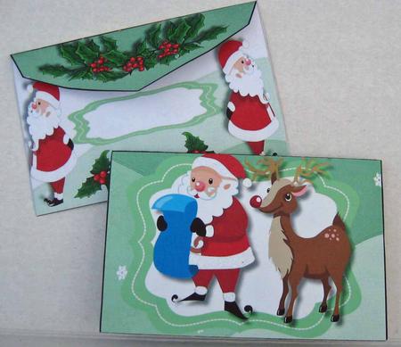 Lovely Monet Wallett ,santa and Reindeer  by Julie Mansell