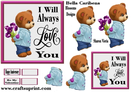 Wildflowers N Bears, kit from Bella Caribena  by Julie McGregor