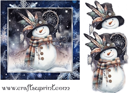 Boho Snowmen 1 by Julie McGregor