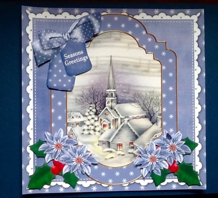 Blue Church Seasons Greetings 8in Step by Step by Julie McGregor
