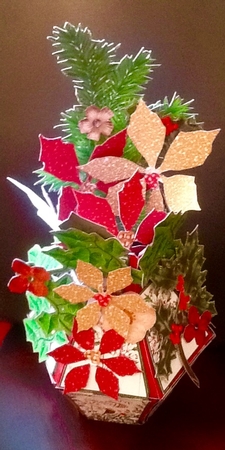 Traditional Christmas 3d Vase and Flowers by Julie McGregor