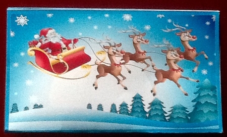 Santas Coming Money/Voucher Pocket Wallet - Blue by Julie McGregor