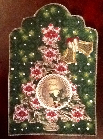 Two Large Tag Shaped Toppers With Artistic Christmas Tree Set 8 by Julie McGregor
