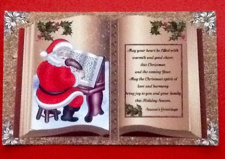 Santa adding all the Nice Boys and Girls to his Nice List by Julie McGregor