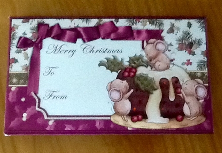 Christmas Money Wallet Gift Voucher Envelope HOLLY PUDDING by Julie McGregor
