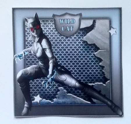 Wild Cat Card Front. by Julie McGregor
