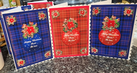 Tartan Poinsettia Clusters Clipart by Julie McGregor