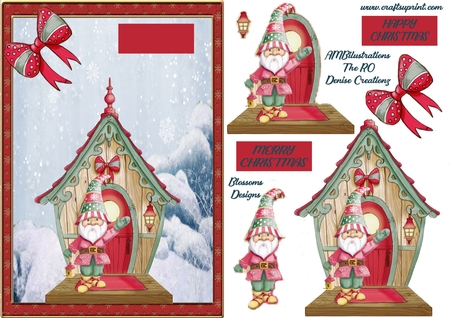 Christmas gnomes clipart watercolor, Christmas bird house clipart, Gnomes clipart, Christmas elf clipart, AMB-1543 by Julie McGregor