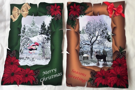 Christmas Toppers x 2 Tattered frames with poinsettias by Julie McGregor