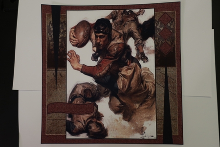 Vintage Art Deco Men Rugby All Occasion Quick Card Topper by Julie McGregor