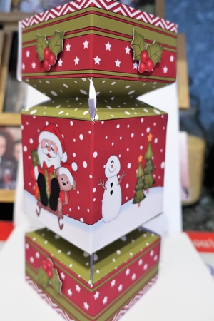 3D Large Christmas Cracker Box Mini Kit -  Santa is Sledging by Julie McGregor