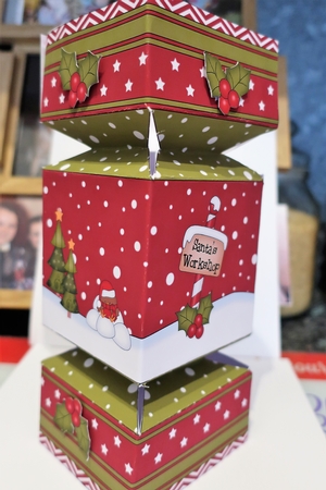 3D Large Christmas Cracker Box Mini Kit -  Santa is Sledging by Julie McGregor