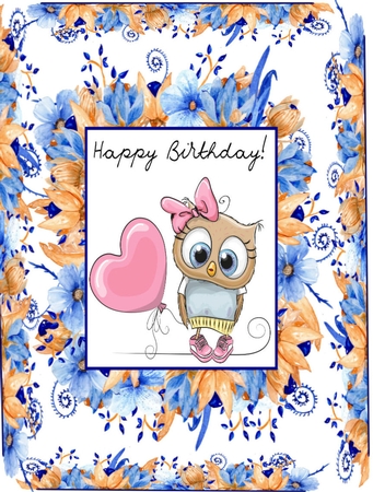 Blue and Orange Flower Frames by Julie McGregor