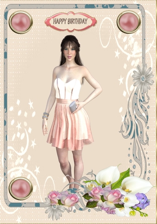 2 Candy Floss Backgrounds 7b 8x8 by Julie McGregor