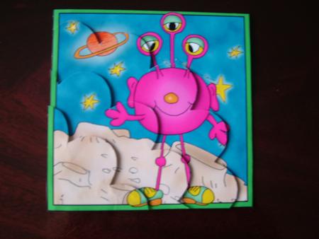 Out of this World Aliens Shell Edged Corner Stacker by Julie McGregor