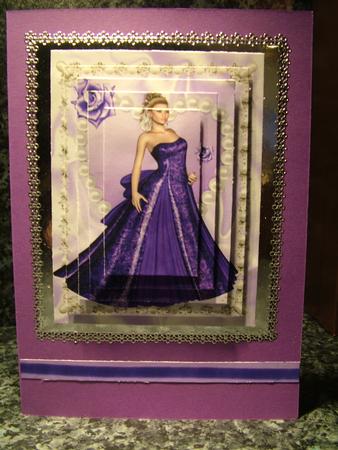 Beautiful Lady in a Purple Gown, Pyramids by Julie McGregor