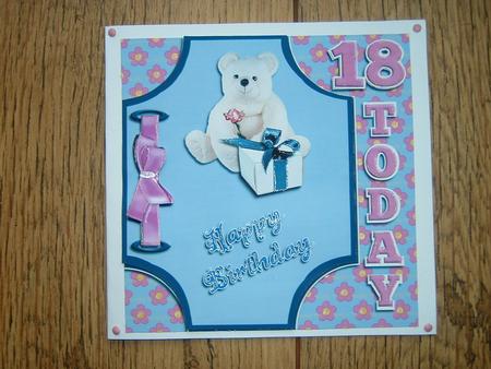 White Teddy 18th Birthday by Julie McGregor