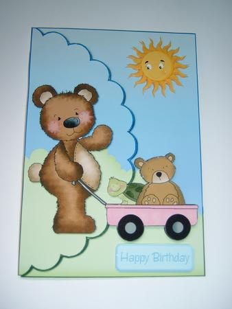 Sunshine Bear Scalloped Quick Card by Julie McGregor