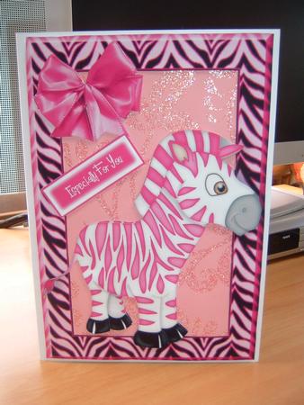 Cute Pink Zebra in a Frame by Julie McGregor
