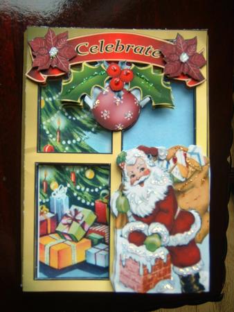 Inside Out Card Santas Here Tonight by Julie McGregor