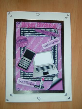 Pink Mobile, , Lippy and Laptop, A4 by Julie McGregor