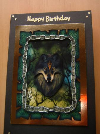 Wolf on Parchment Topper(port)1 by Julie McGregor
