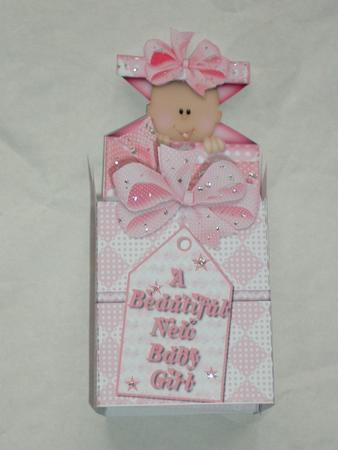 New Baby Girl Box Card by Julie McGregor