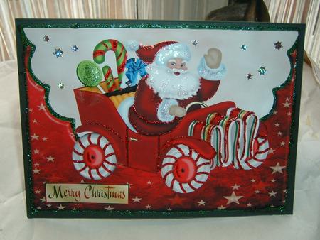 Candy Cane Santa Envelope Card by Julie McGregor