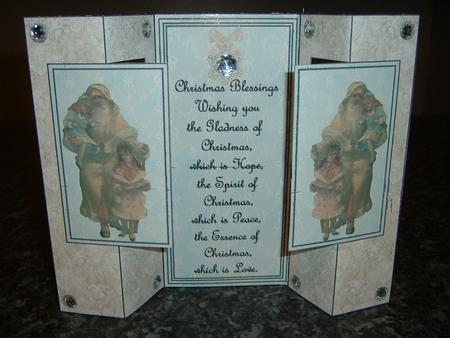 Vintage Santa Double Rectangle Fold Back Card by Julie McGregor