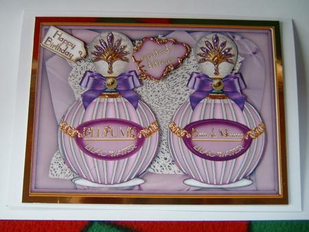 Lilac Water Perfume Duo Birthday A4 Picture Topper by Julie McGregor