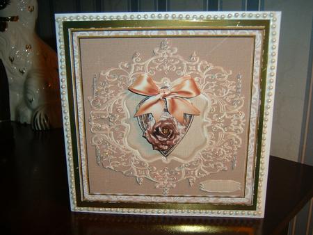 Pearl and Golden Heart with Roses by Julie McGregor