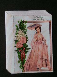 Vintage Lady in Rose and Bow Frame Folded Book by Julie McGregor