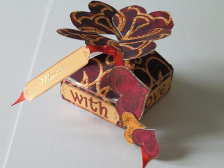 Locked Hearts Box - Red & Gold Elegance with Love by Julie McGregor