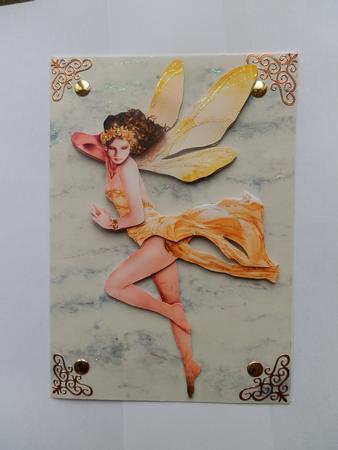 Forest Fairy Acantha Yellow Decoupage Sheet by Julie McGregor
