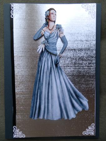 Art Deco Lady Rose (light Blue) Decoupage Sheet by Julie McGregor