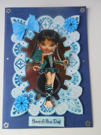 Cute Little Fairy in Pretty Turquoise Frame by Julie McGregor