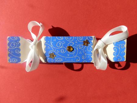 Gold Swirls Cracker Shaped Treat or Favour Box by Julie McGregor