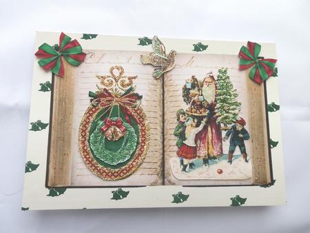 Vintage Santa with the Children on a Book A5 by Julie McGregor