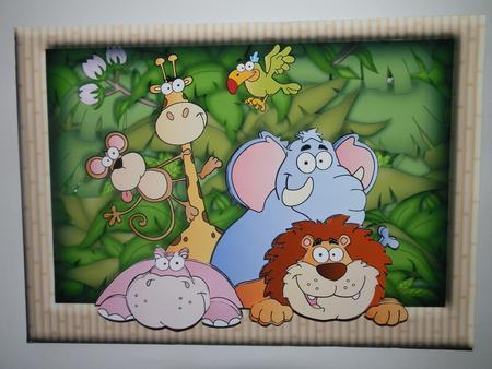Jungle Pals Card Front with Decoupage by Julie McGregor