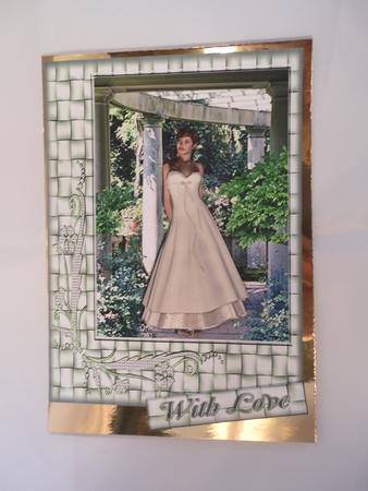Lady with Cream Rose in Pearl Frame with Dressing Table A4 by Julie McGregor