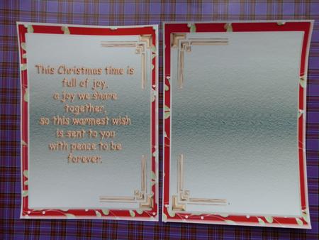 Insert for 5 x 7 Card for Christmas with Verse by Julie McGregor