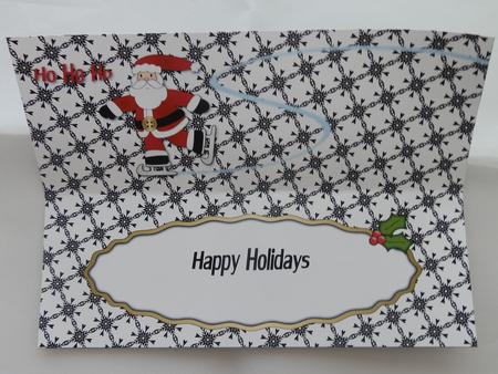 Skating Santa Large Dl Insert 3 Happy Holidays by Julie McGregor