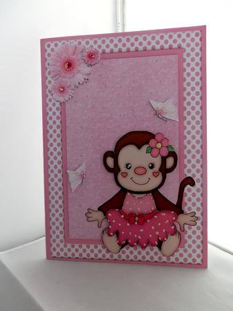 Cute Monkey in a Pink Tutu by Julie McGregor