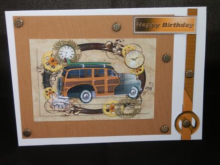1948 Woody Car in Steampunk Frame Pyramids by Julie McGregor