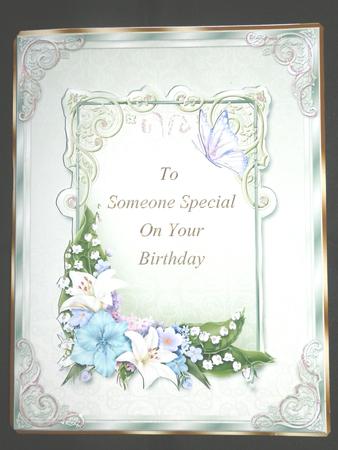 Lilies & Butterfly - Birthday by Julie McGregor