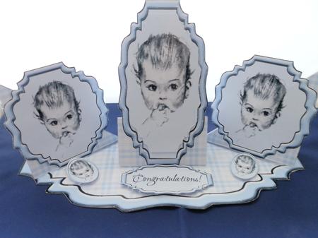 Triple Twist Easel Card - New Baby - Male by Julie McGregor
