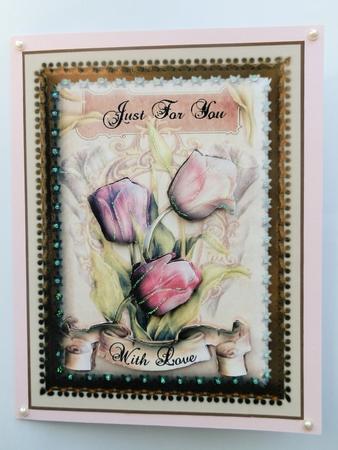 Vintage Tulips Card Front by Julie McGregor