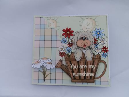 Dog in Watering Can Topper by Julie McGregor