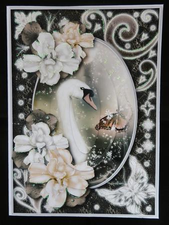 Midnight Swan in Peach Pyramid by Julie McGregor