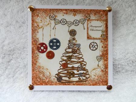 Steampunk Christmas Tree Card Topper by Julie McGregor